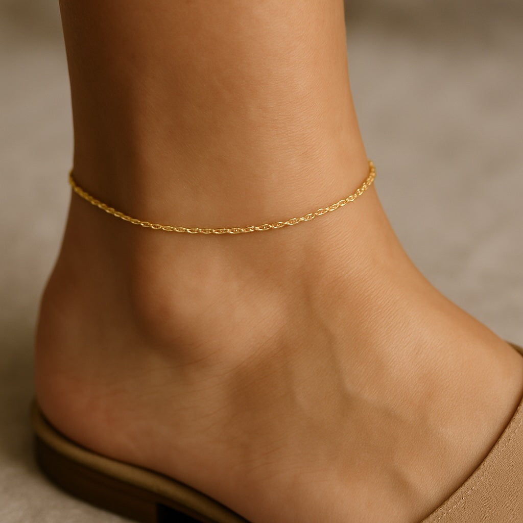 Singapore Chain Anklet 10k Gold
