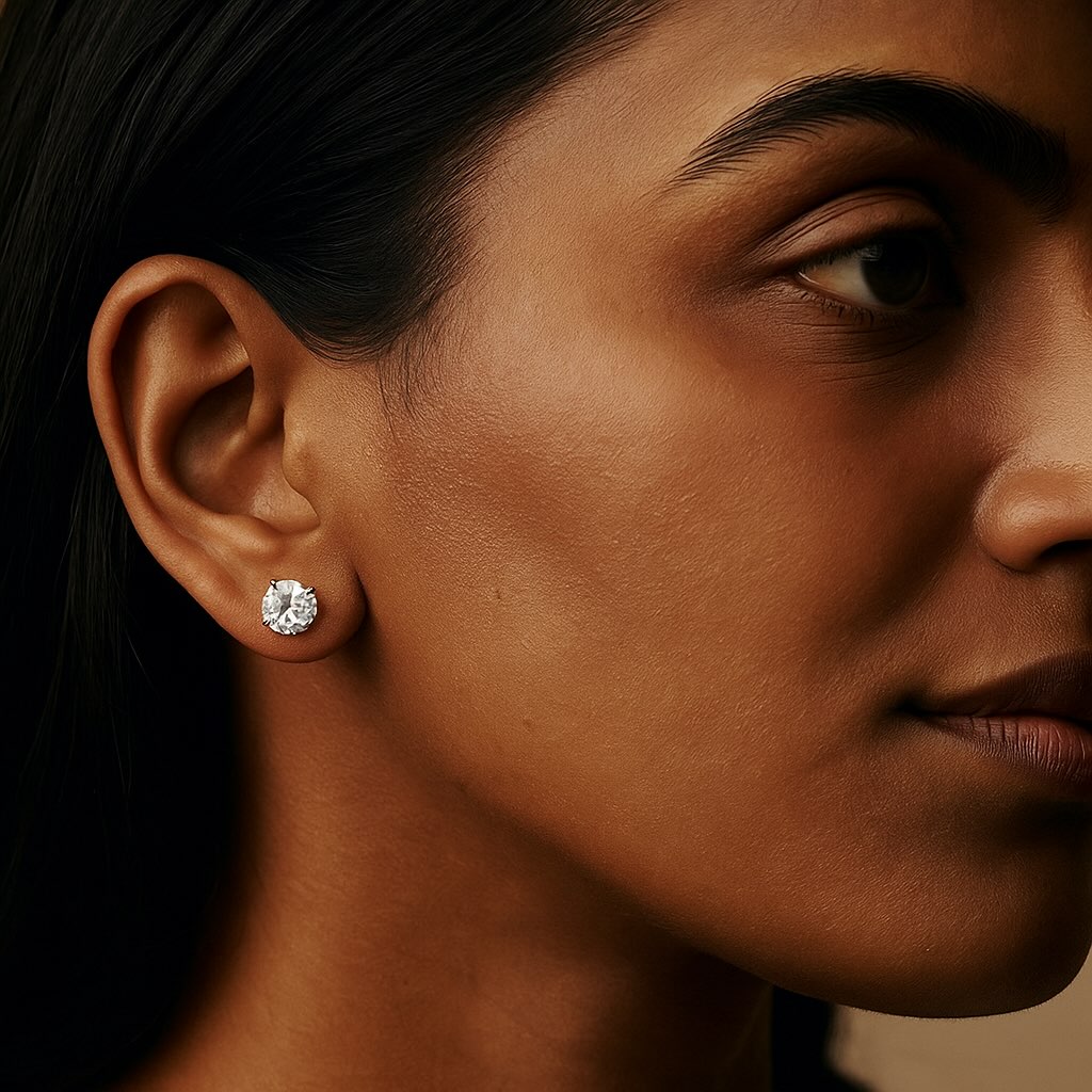 Stone Stud Earrings