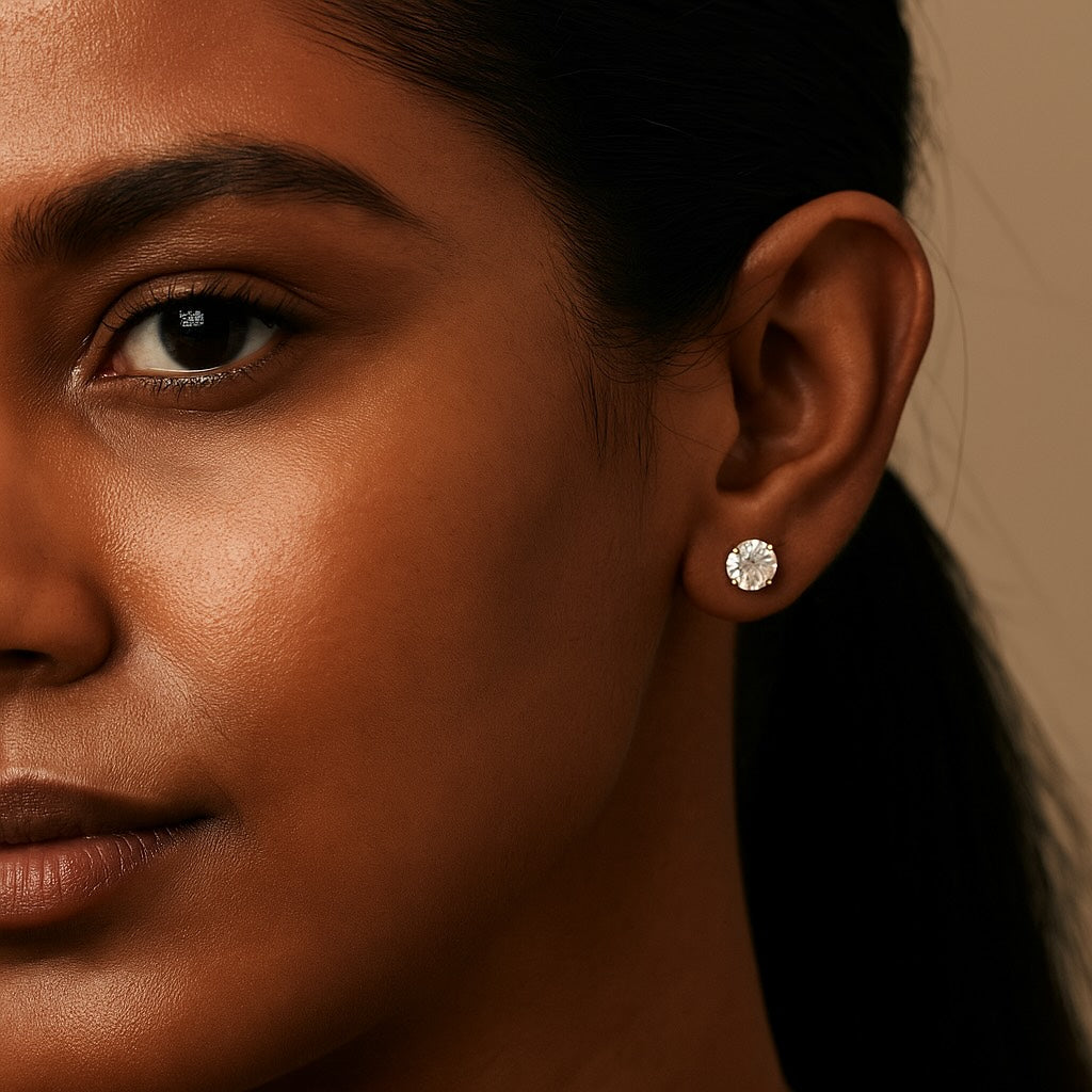 Stone Stud Earrings