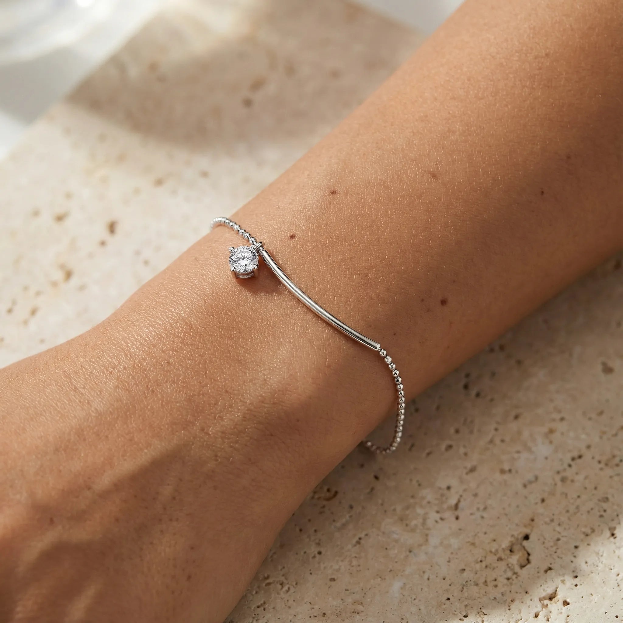 "Amara" Solitaire Moissanite Bracelet