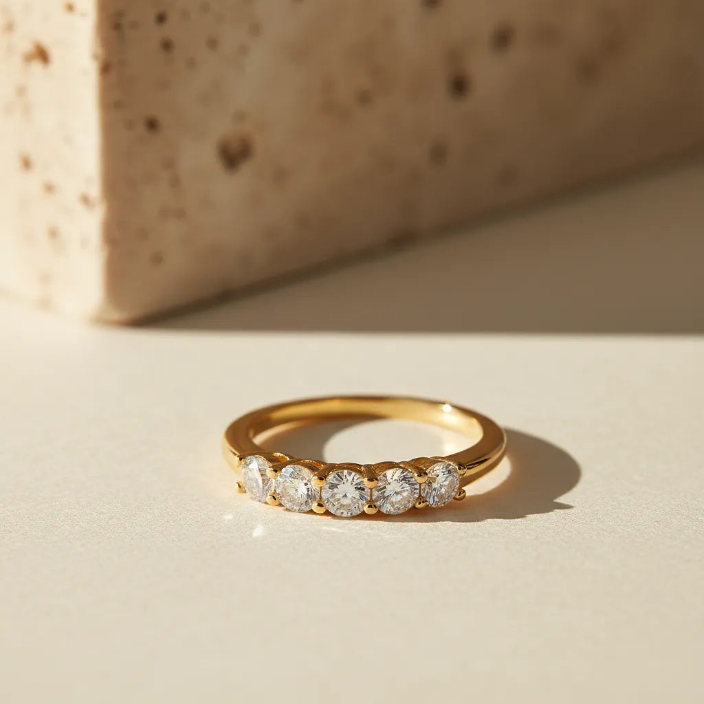 "Aurelia" Gold Moissanite Ring