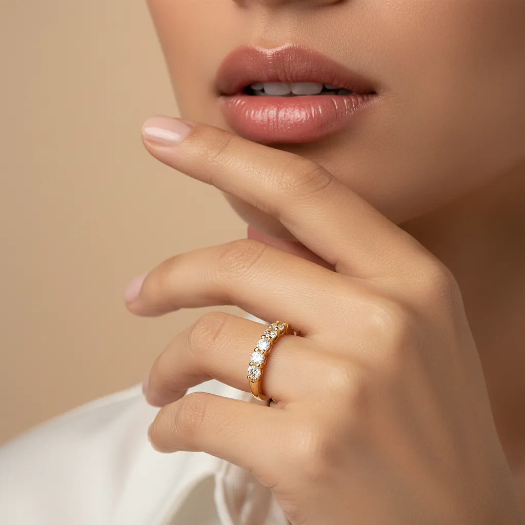 "Aurelia" Gold Moissanite Ring