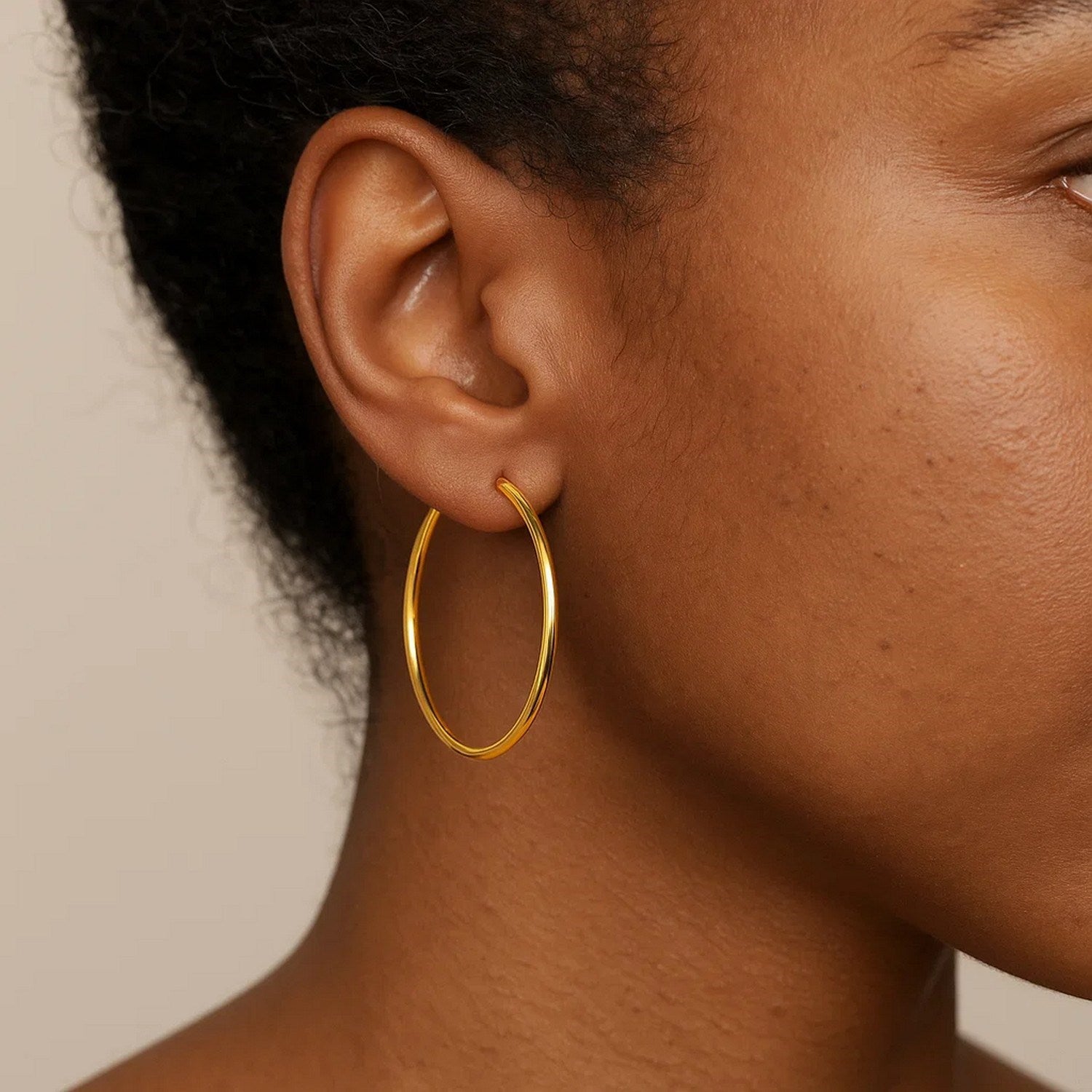 Medium Fine Hoop Earrings 14k Gold
