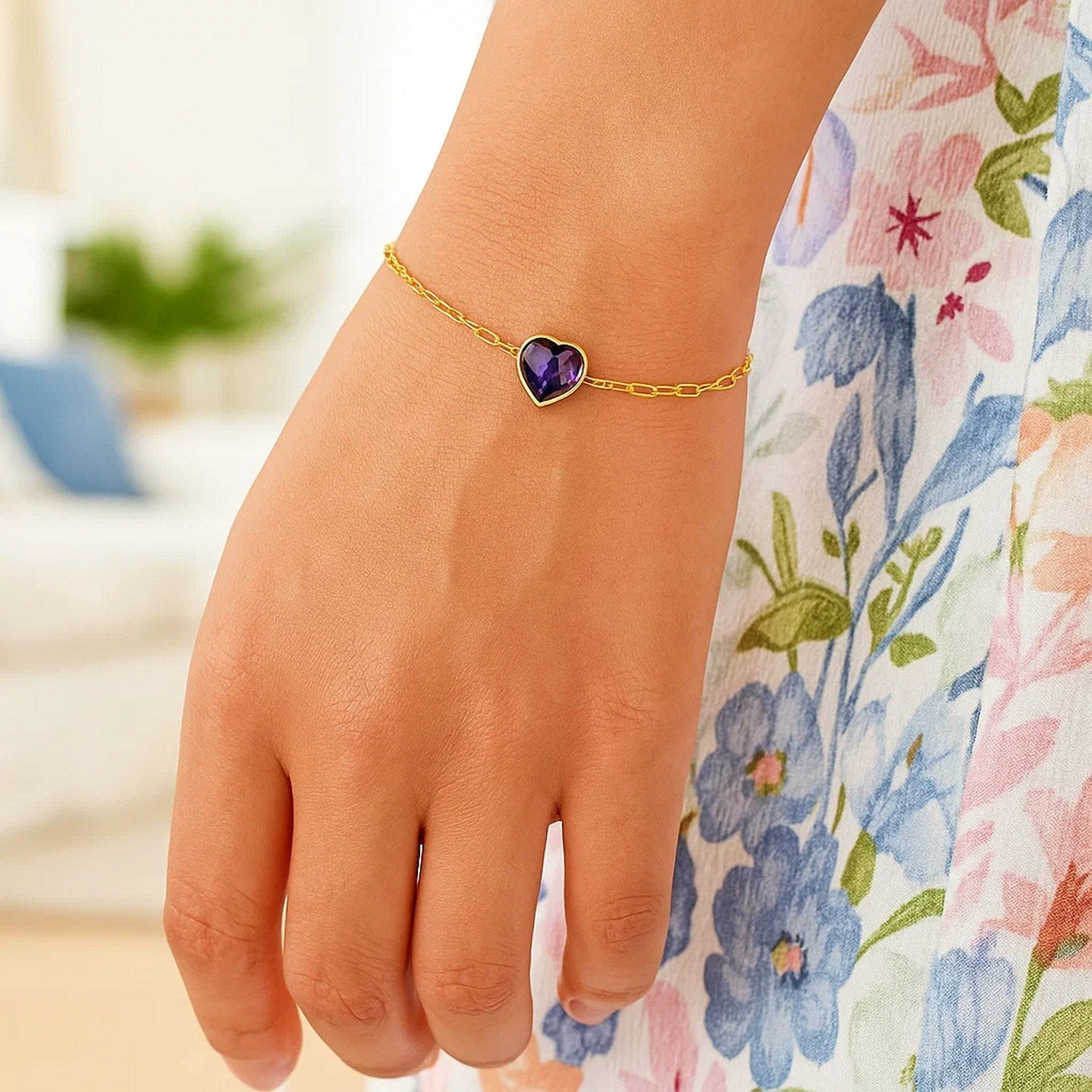 Heart Gemstone Bracelet