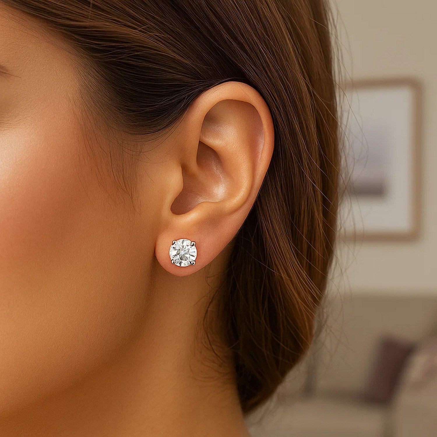 Stone Stud Earrings