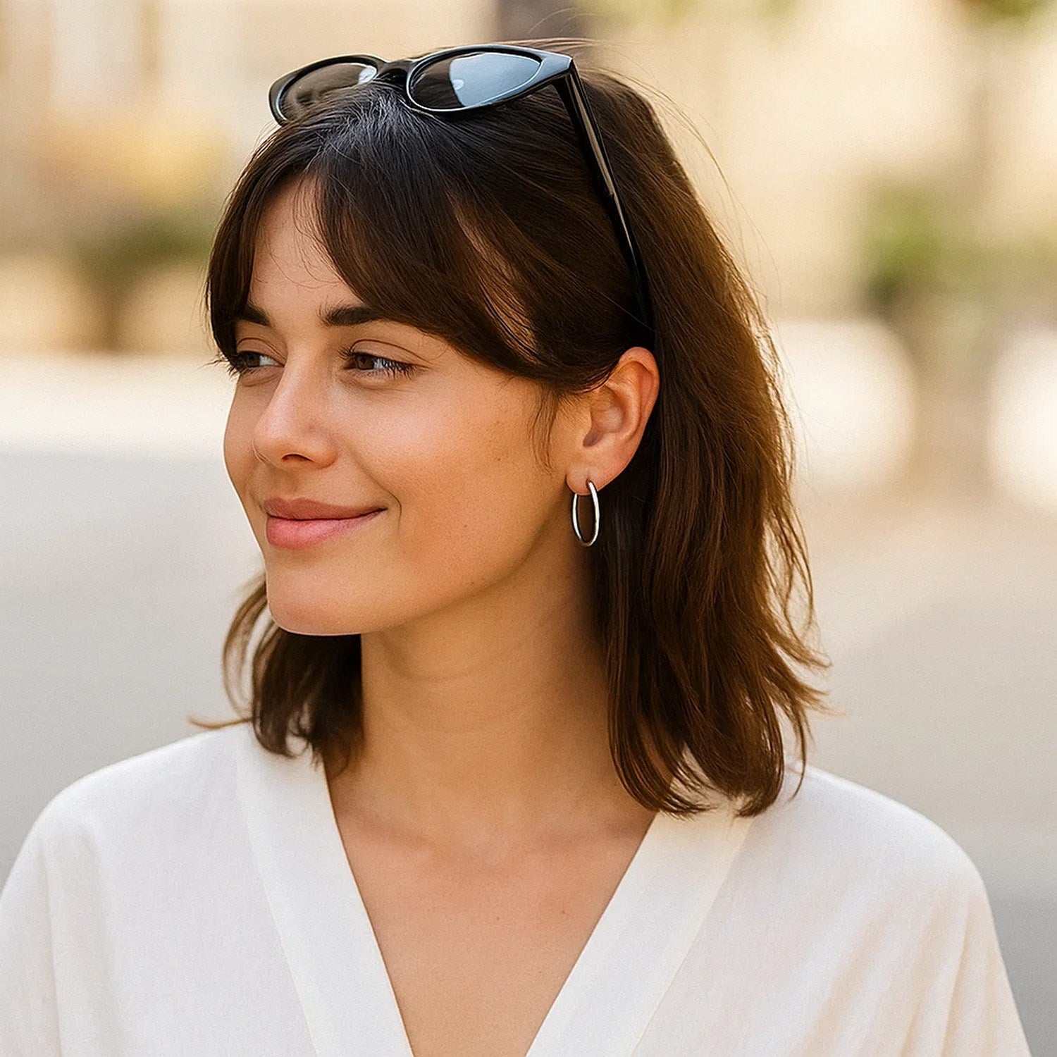 Medium Fine Hoop Earrings