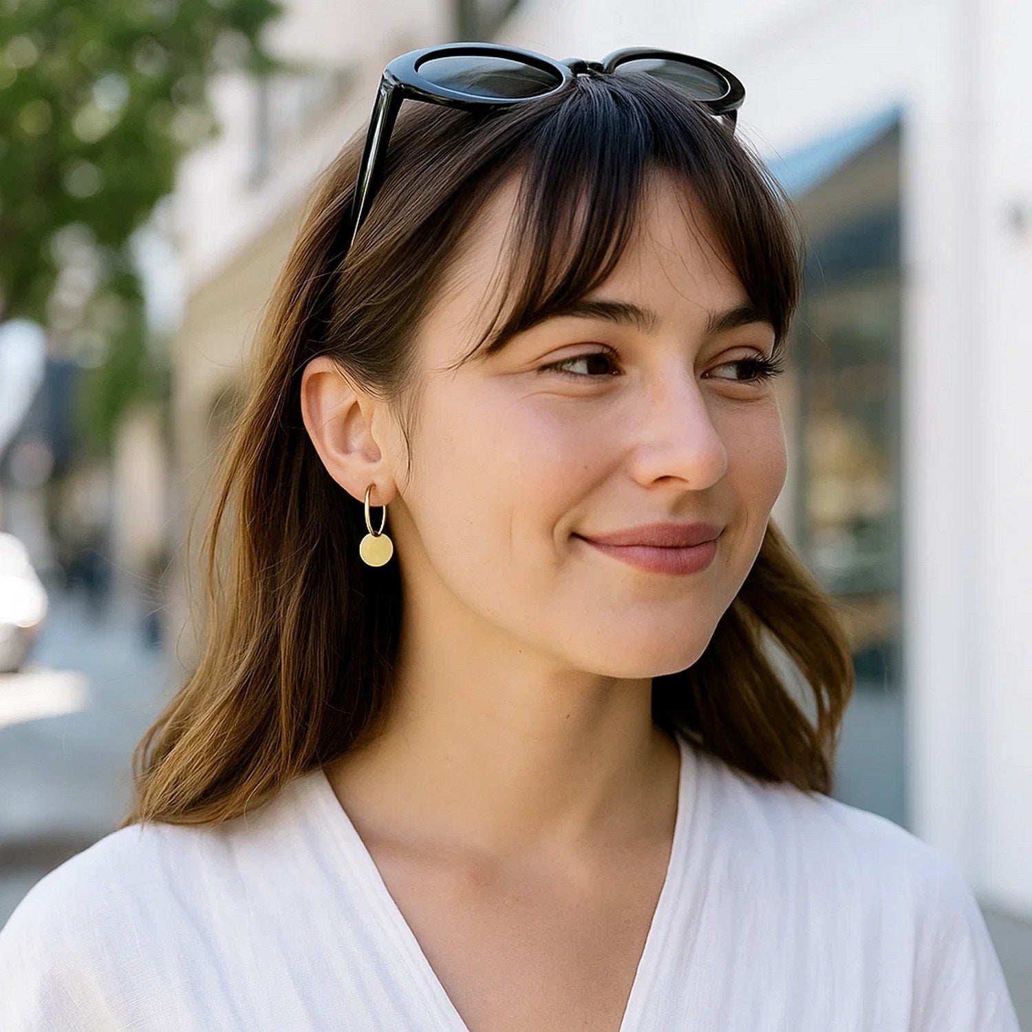 Circle Drops Hoop Earrings