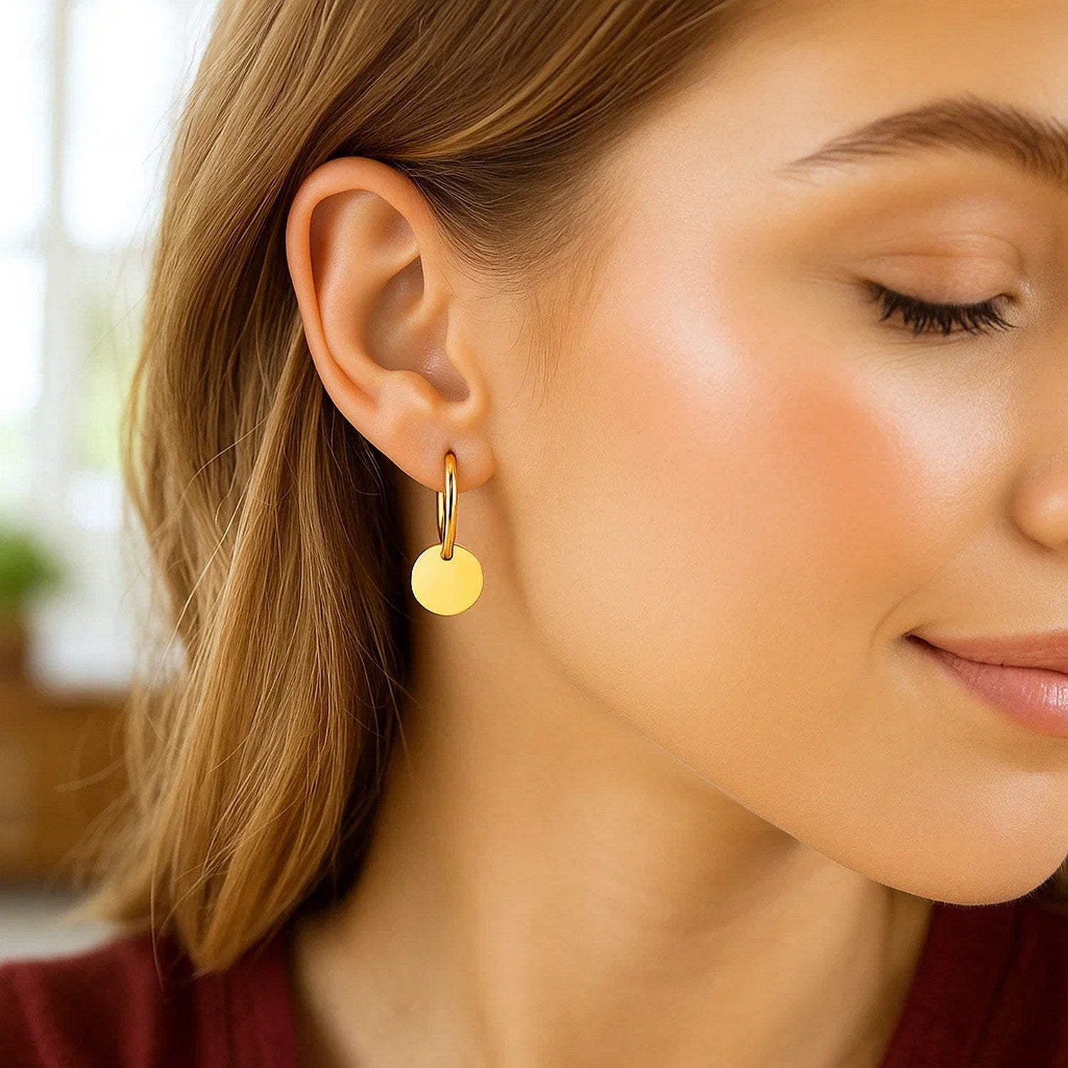 Circle Drops Hoop Earrings