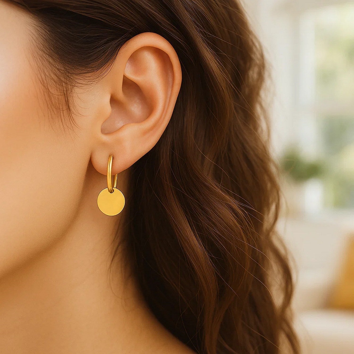 Circle Drops Hoop Earrings