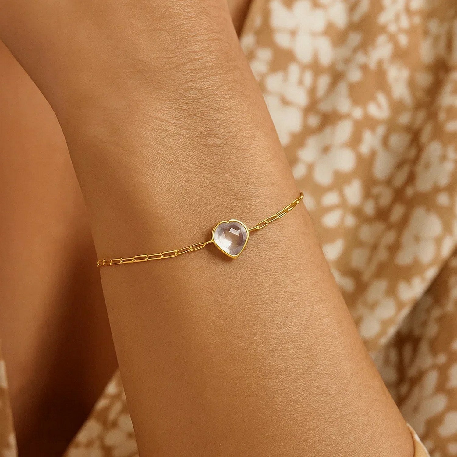 Heart Gemstone Bracelet