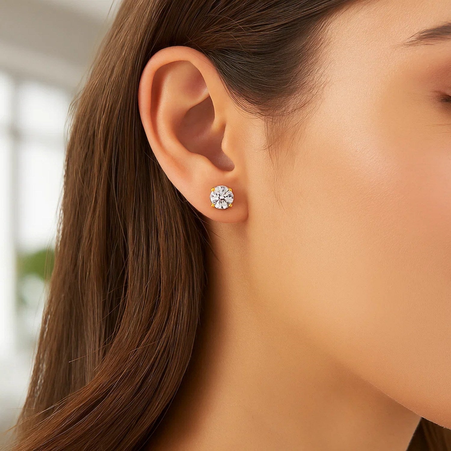 Stone Stud Earrings
