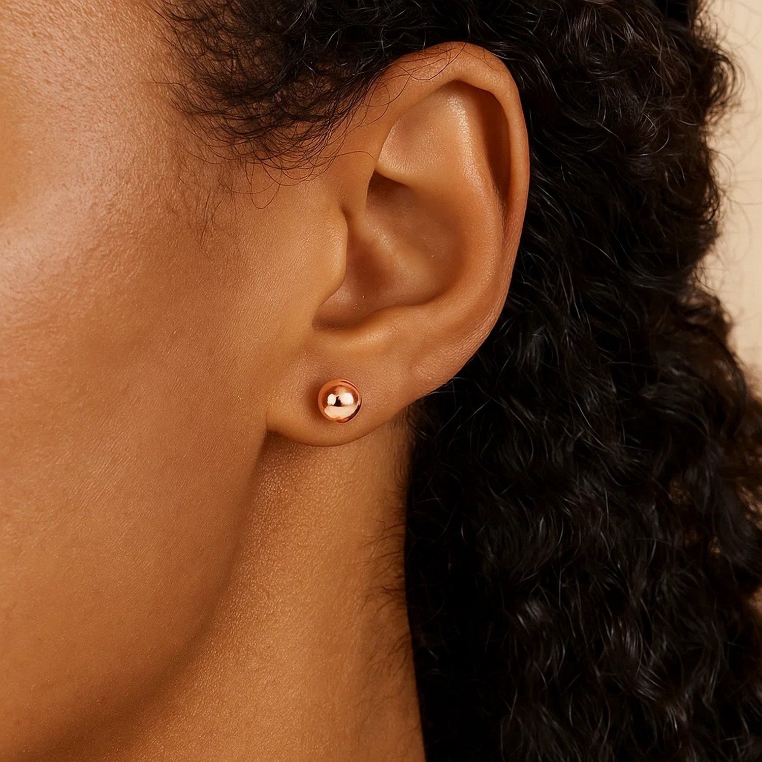 Small Round Stud Earrings 14k