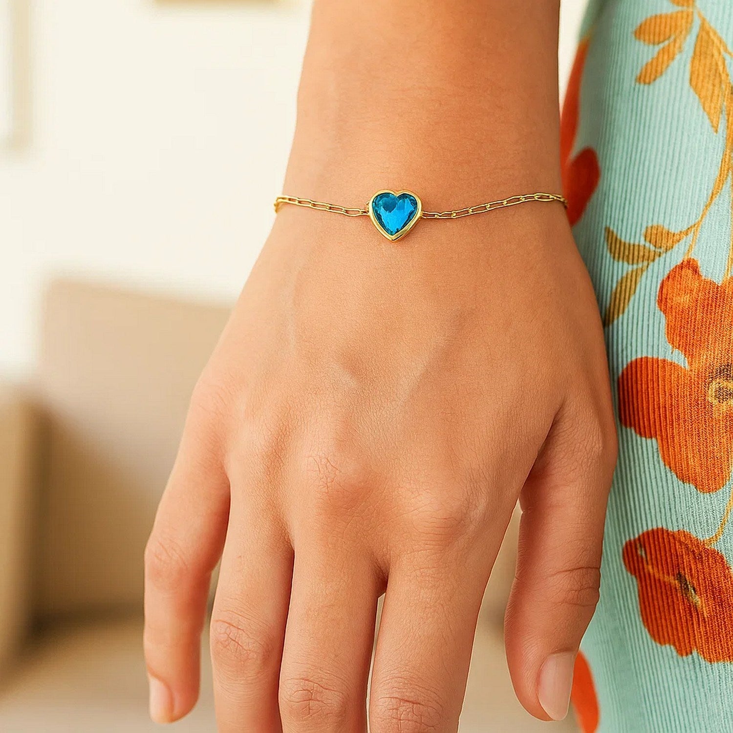 Heart Gemstone Bracelet