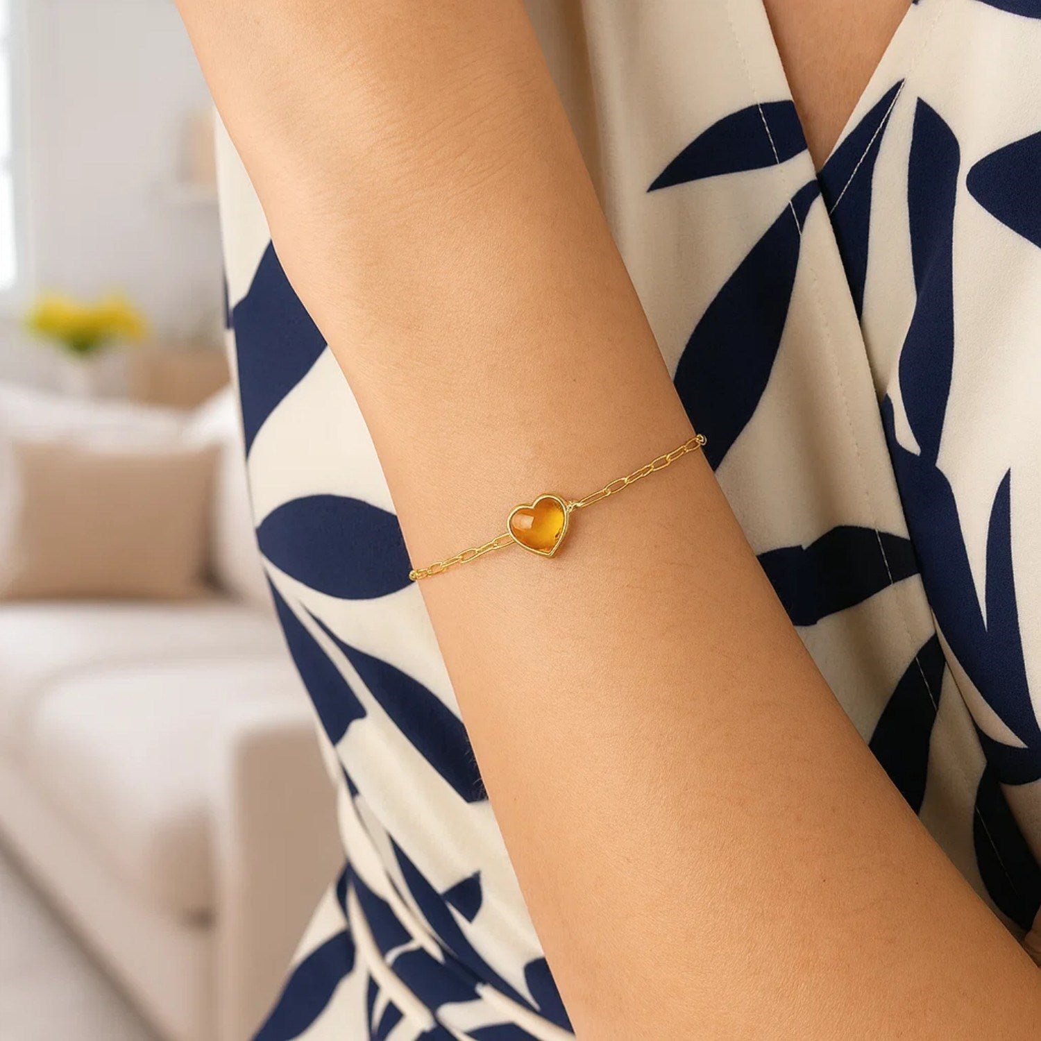 Heart Gemstone Bracelet