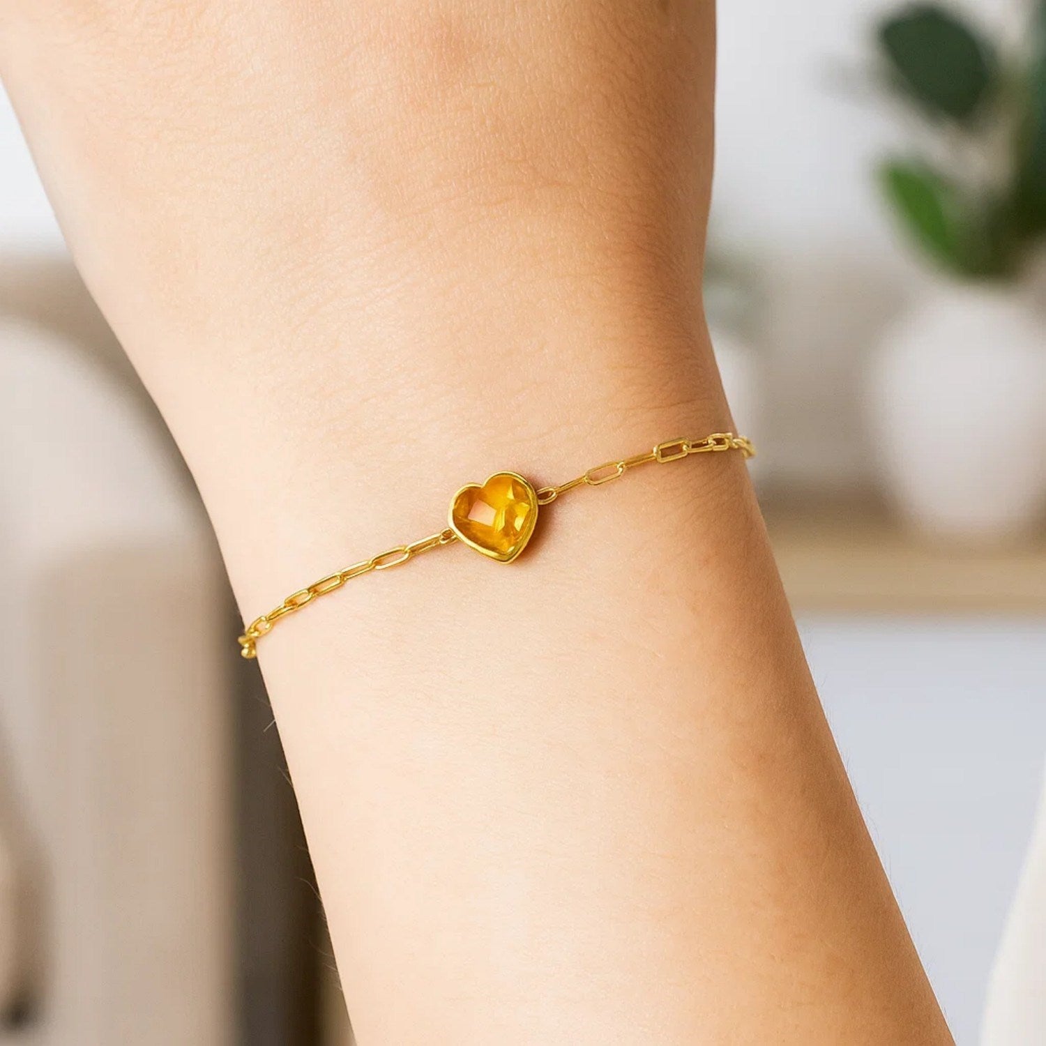 Heart Gemstone Bracelet