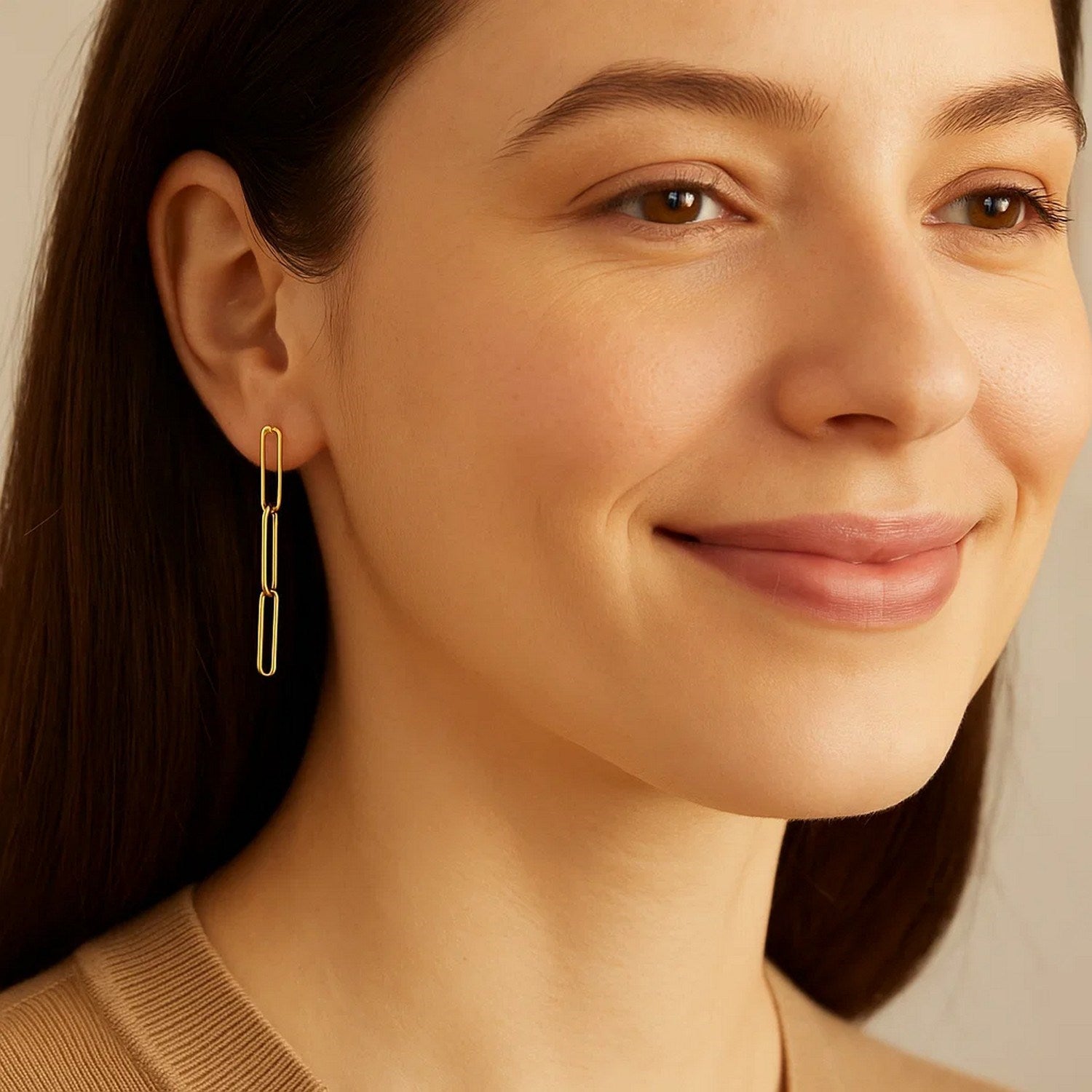 Paperclip Chain Drop Earrings
