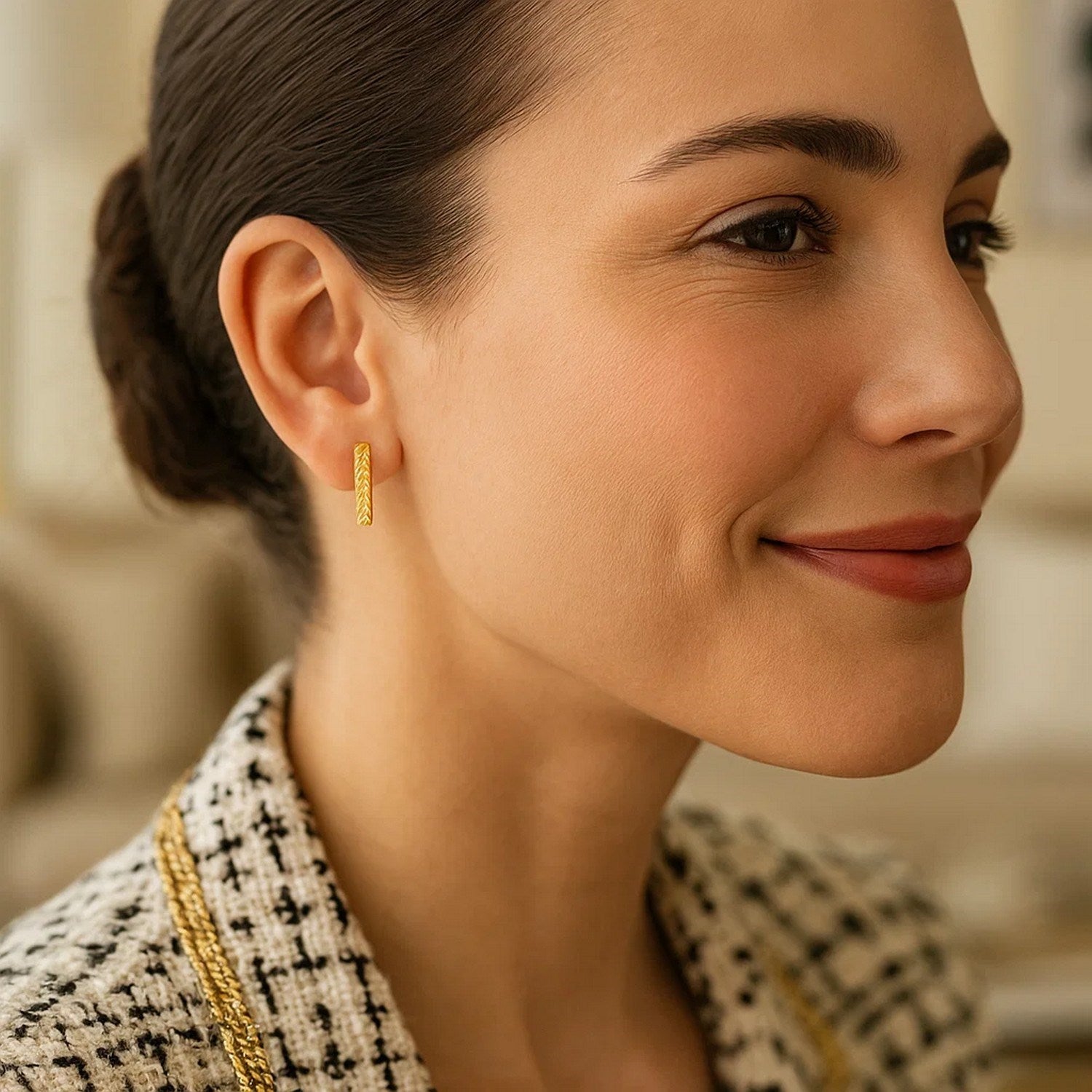 Textured Bar Earrings