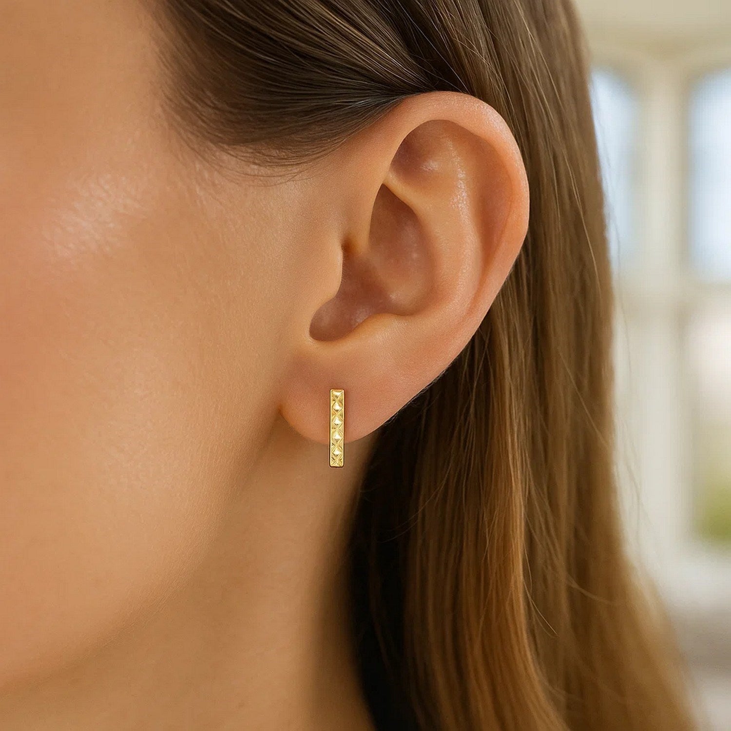 Textured Bar Earrings