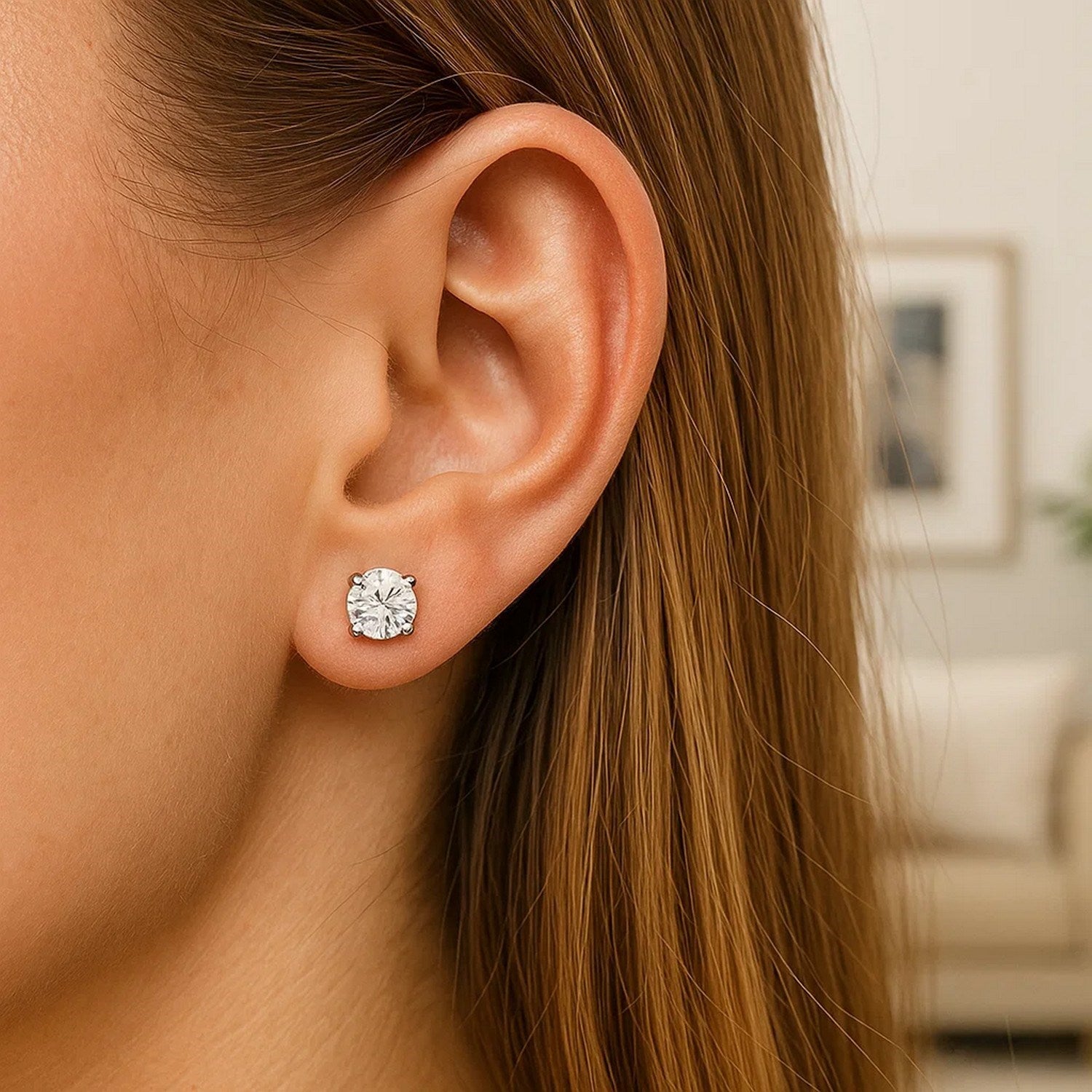 Stone Stud Earrings