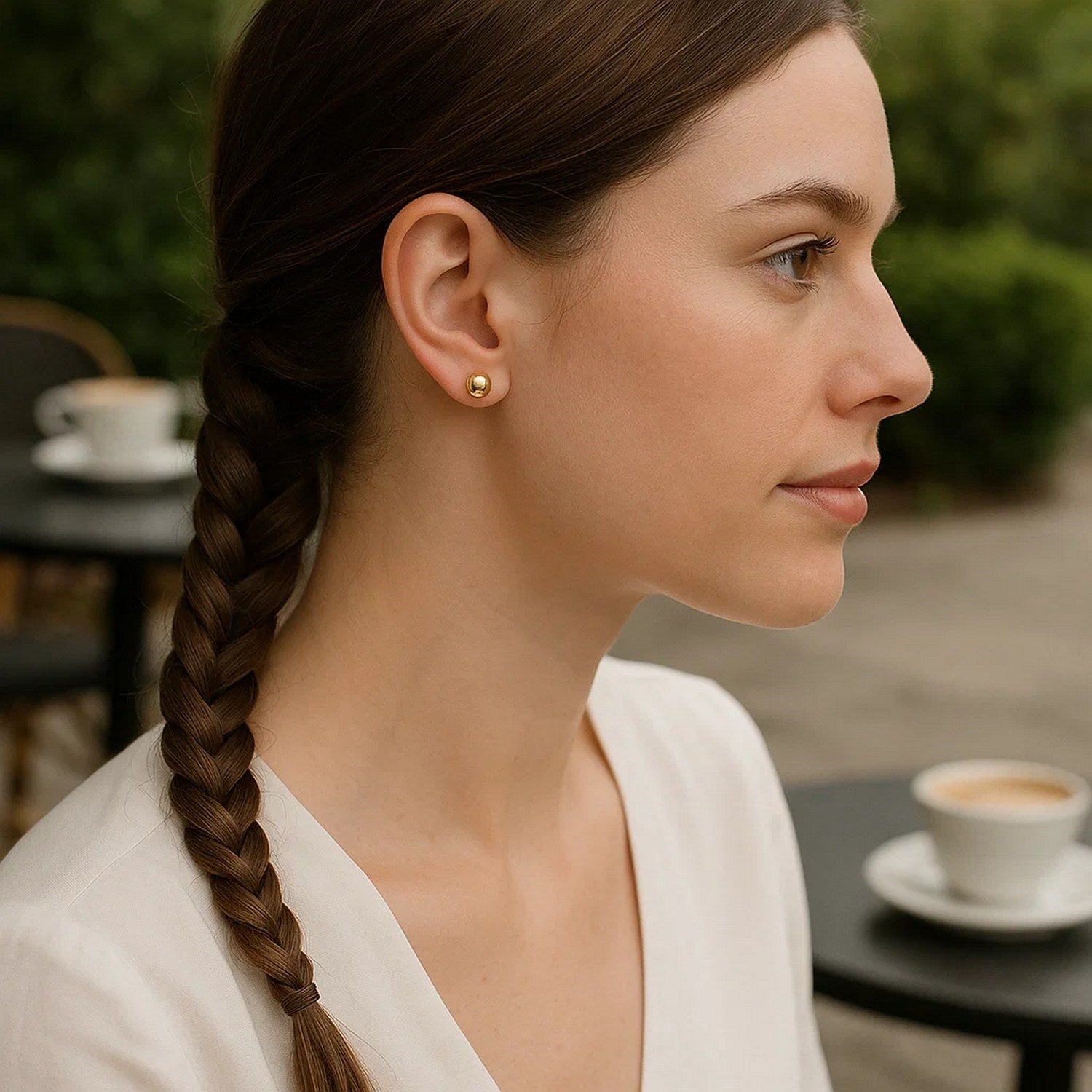 Small Round Stud Earrings