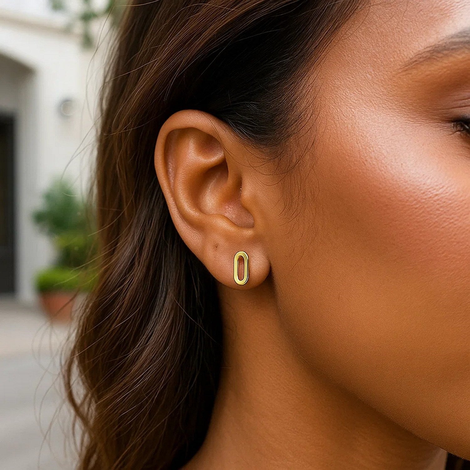 Paperclip Stud Earrings