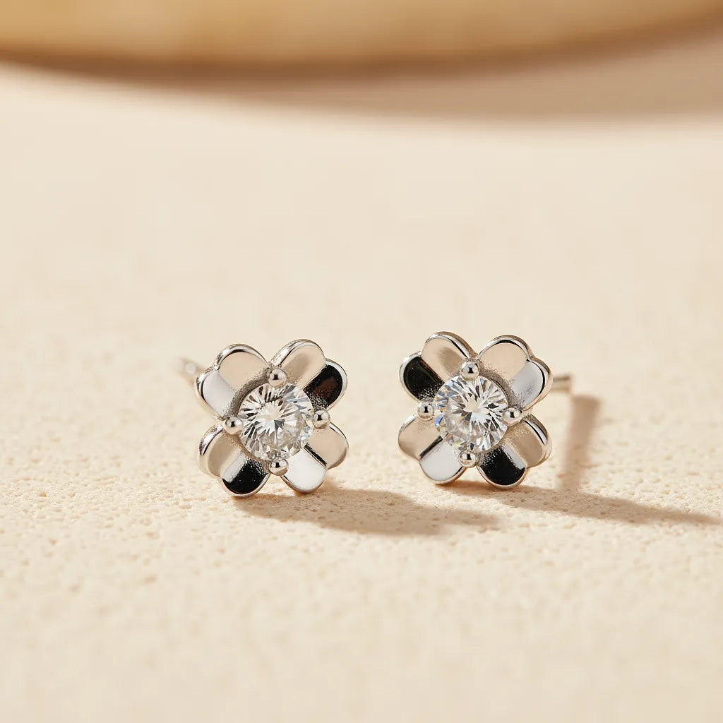 "Florette" Moissanite Stud Earrings