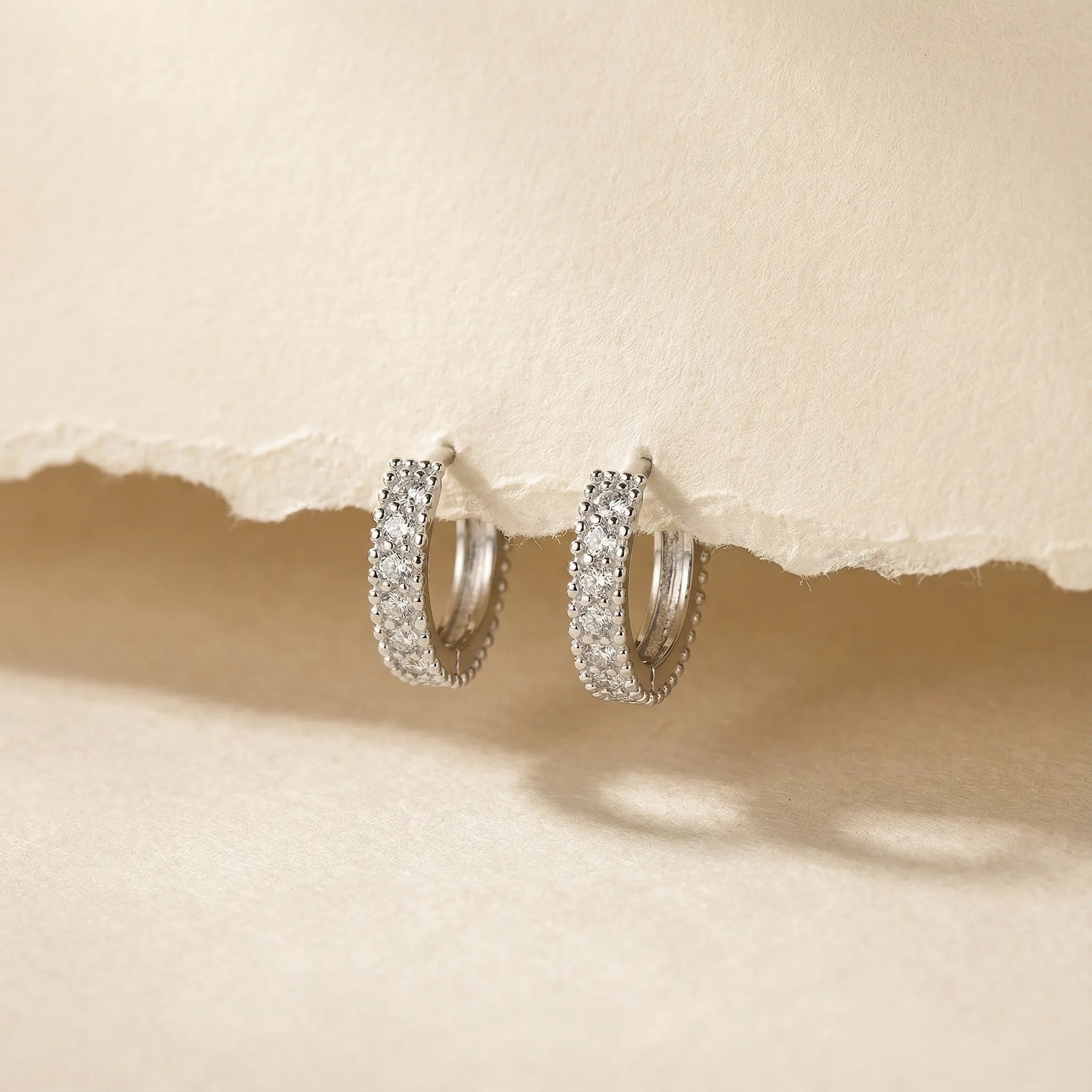 "Kirsten" Moissanite Huggie Hoop Earrings