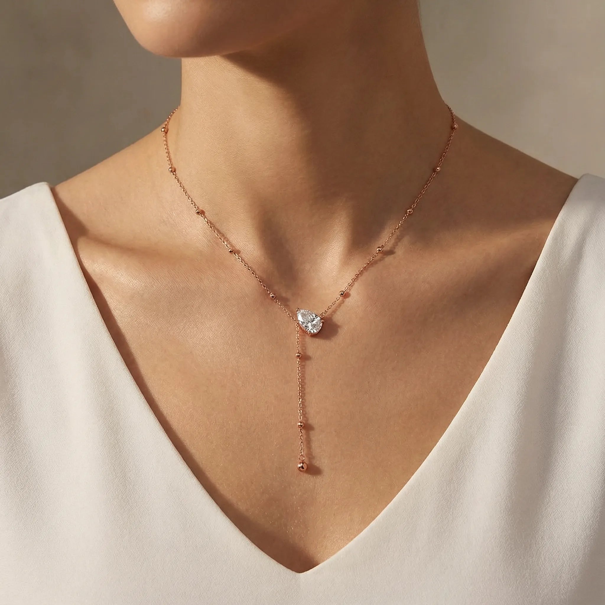 "Lena" Moissanite Lariat Necklace