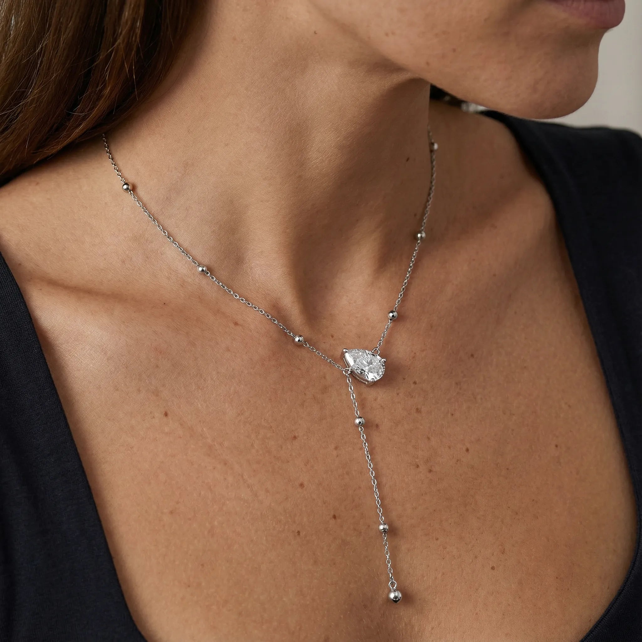 "Lena" Moissanite Lariat Necklace