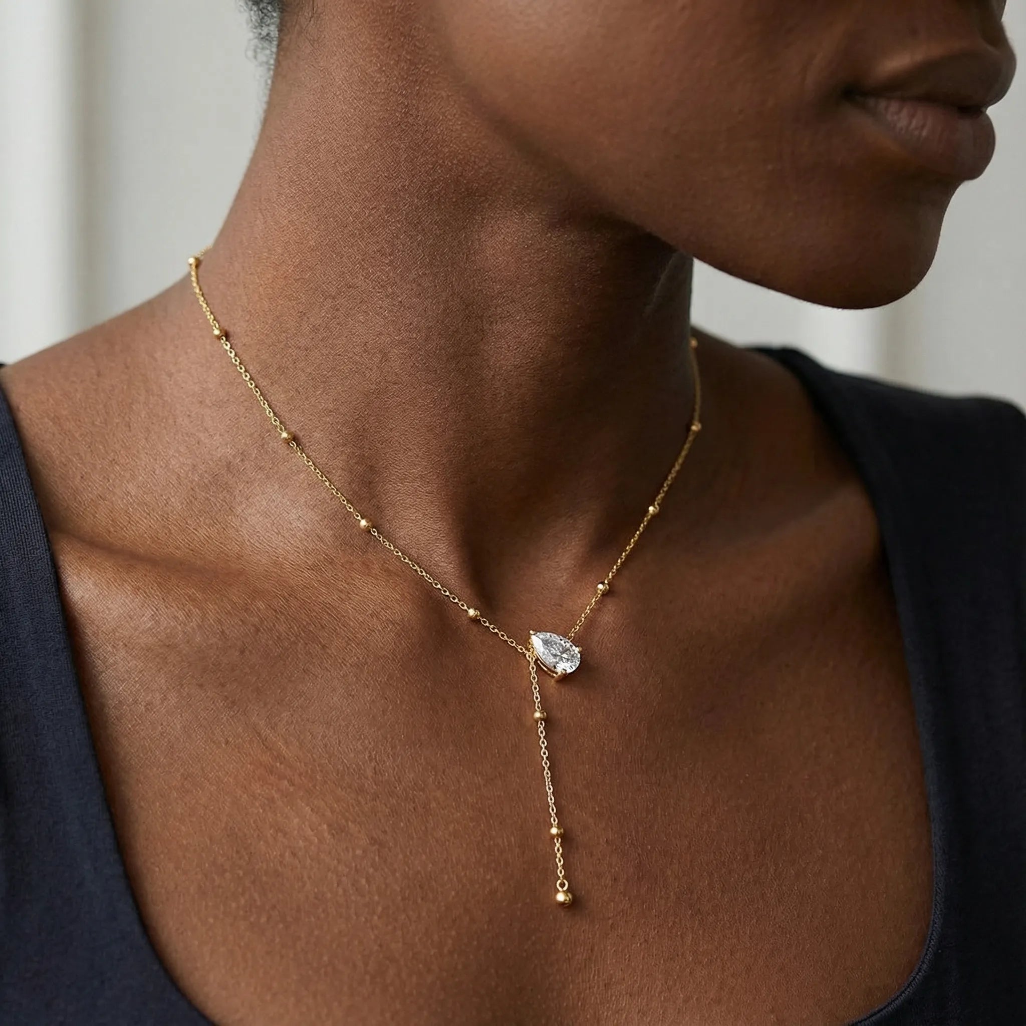 "Lena" Moissanite Lariat Necklace