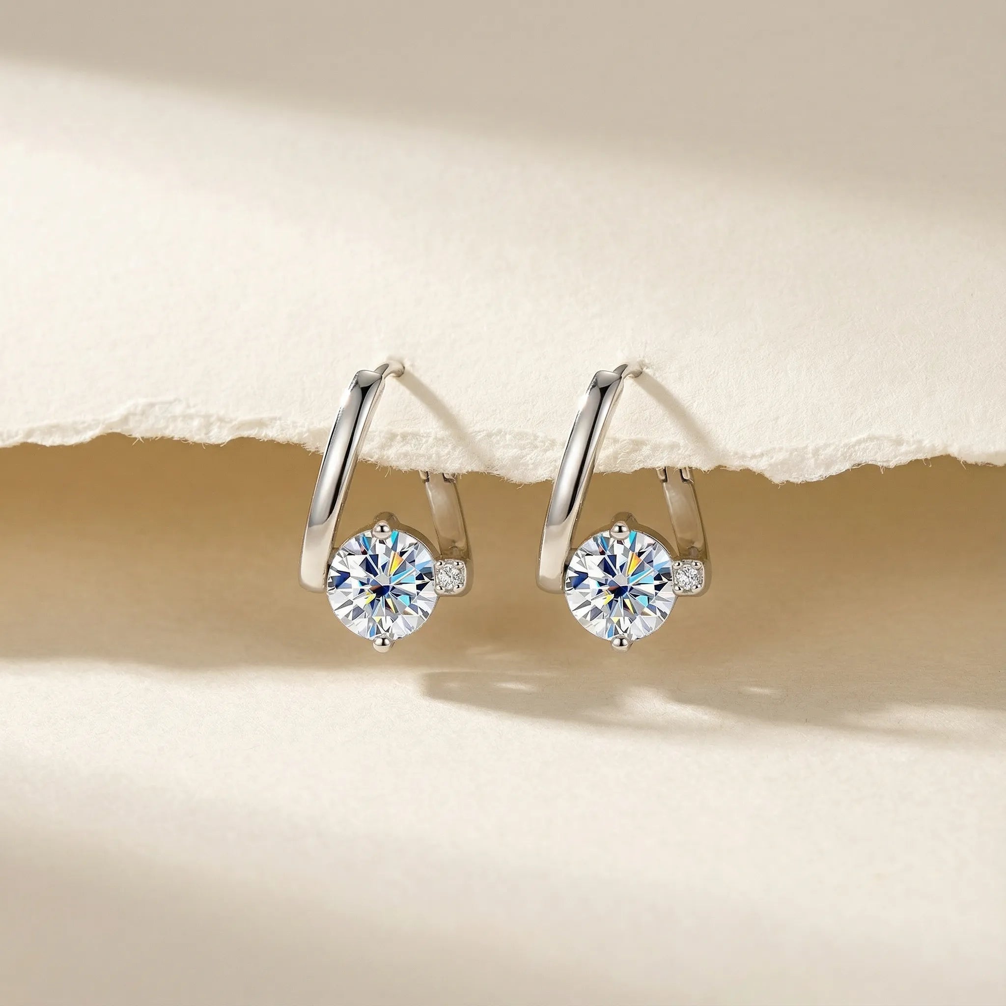 "Meredith" Moissanite Hoop Earrings