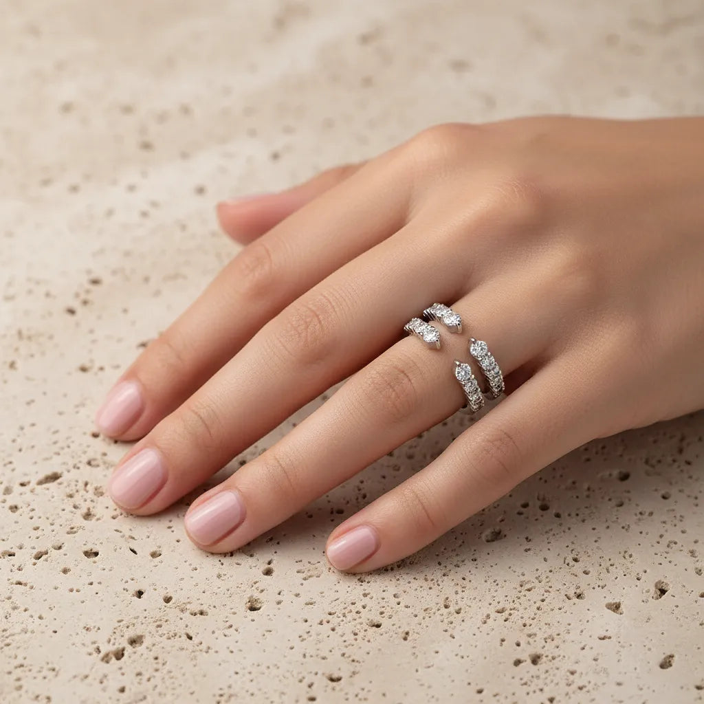 "Mika" Moissanite Stacker Ring