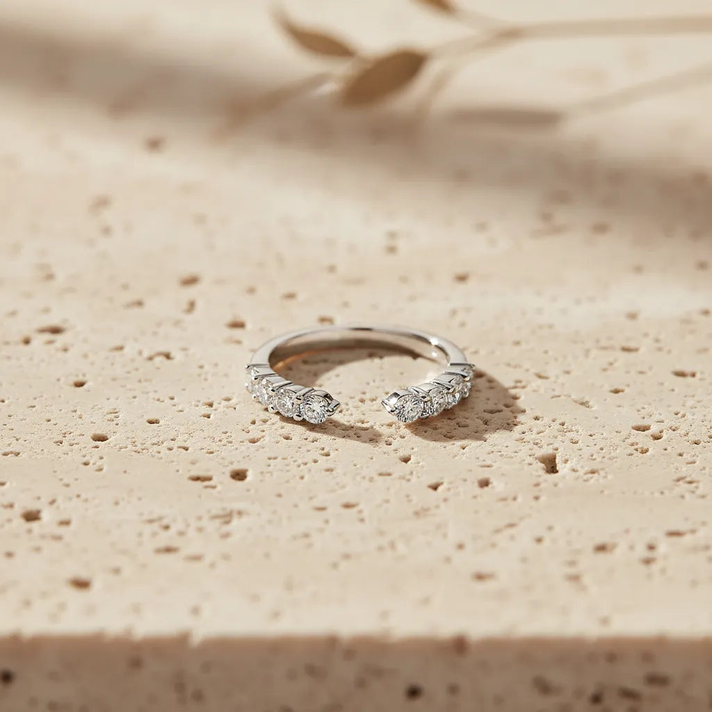 "Mika" Moissanite Stacker Ring