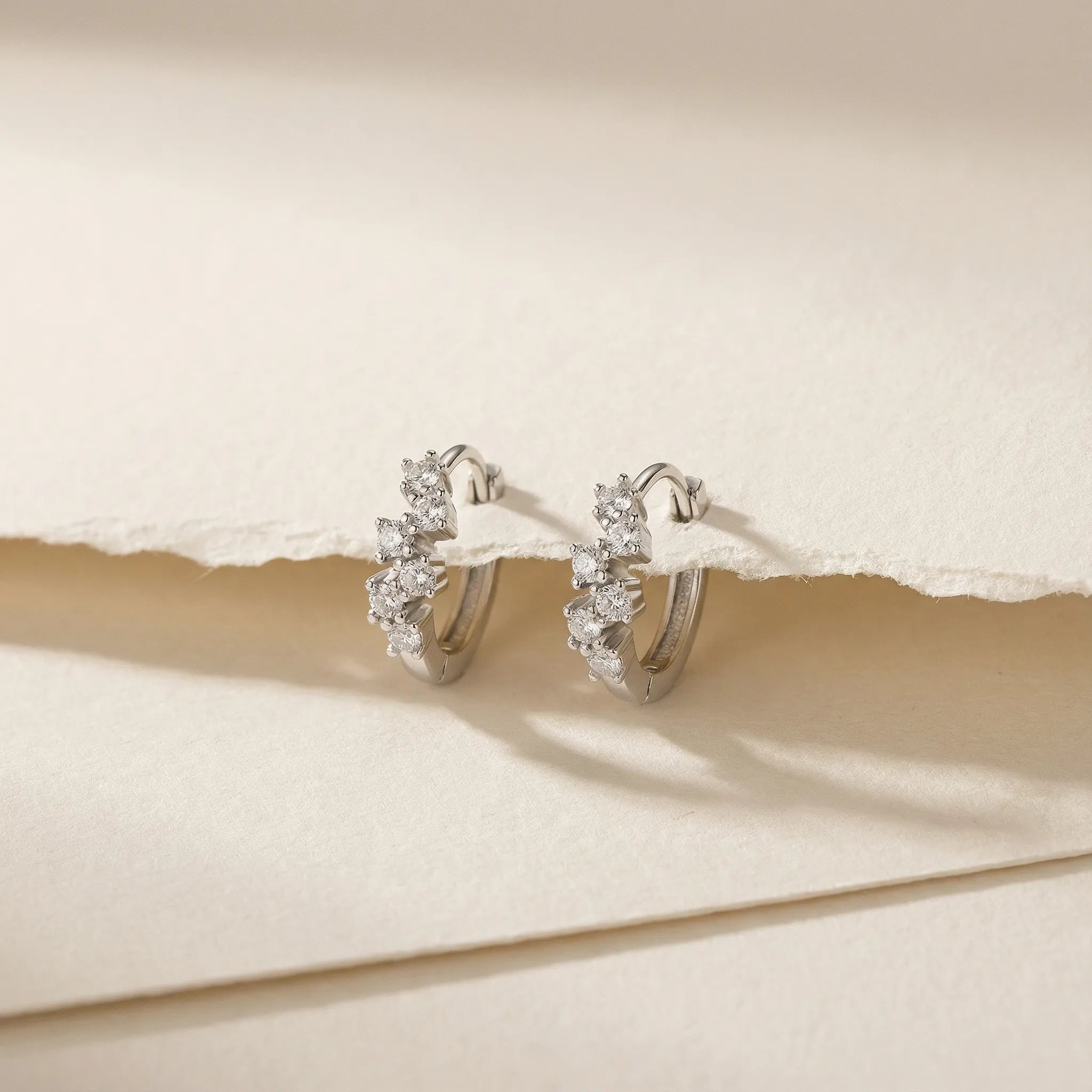 "Mina" Moissanite Huggie Hoop Earrings