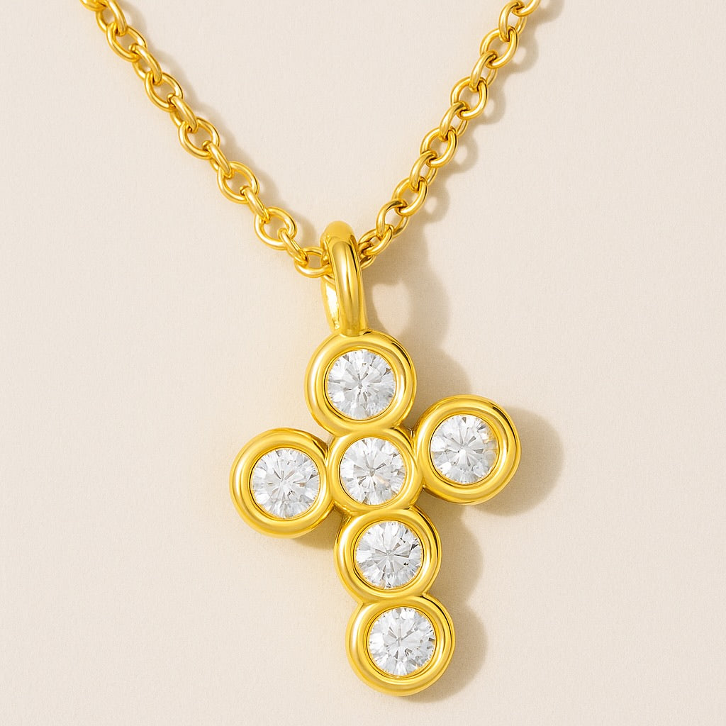 Petite Diamond Cross Necklace