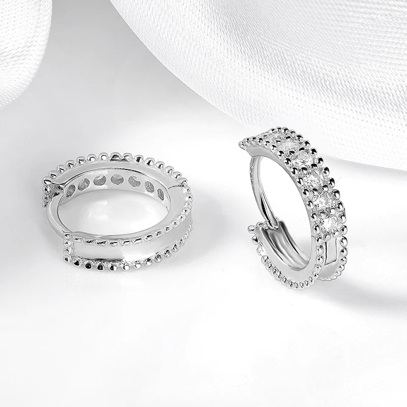 "Kirsten" Moissanite Huggie Hoop Earrings