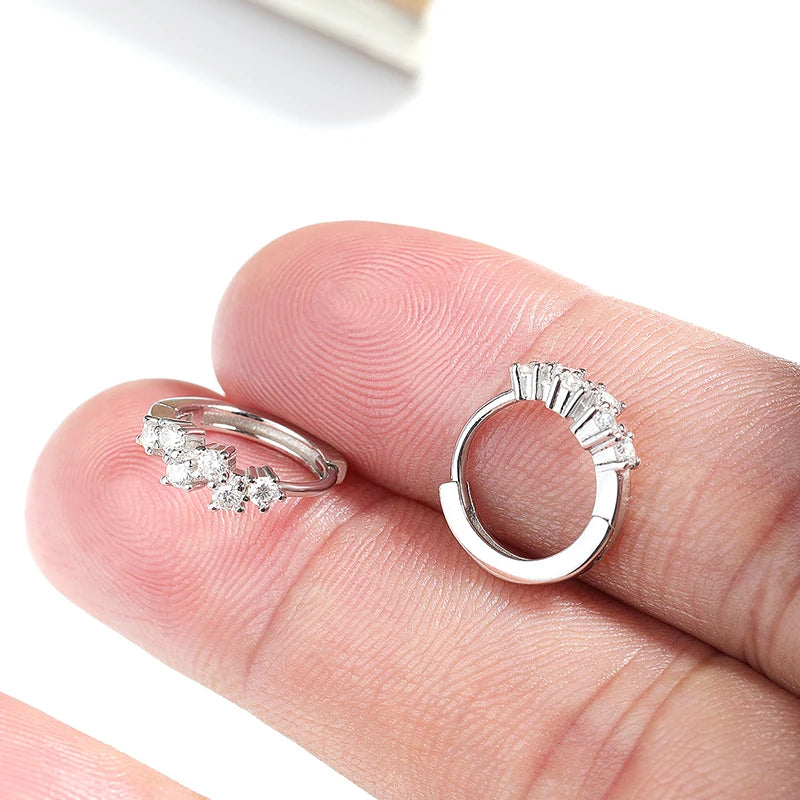 "Mina" Moissanite Huggie Hoop Earrings