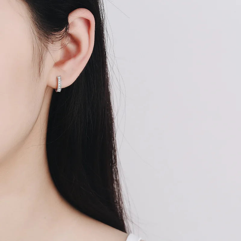 "Kirsten" Moissanite Huggie Hoop Earrings