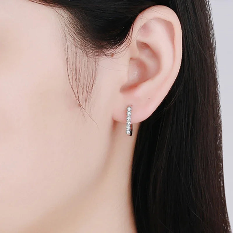 "Dahlia" Moissanite Hoop Earrings