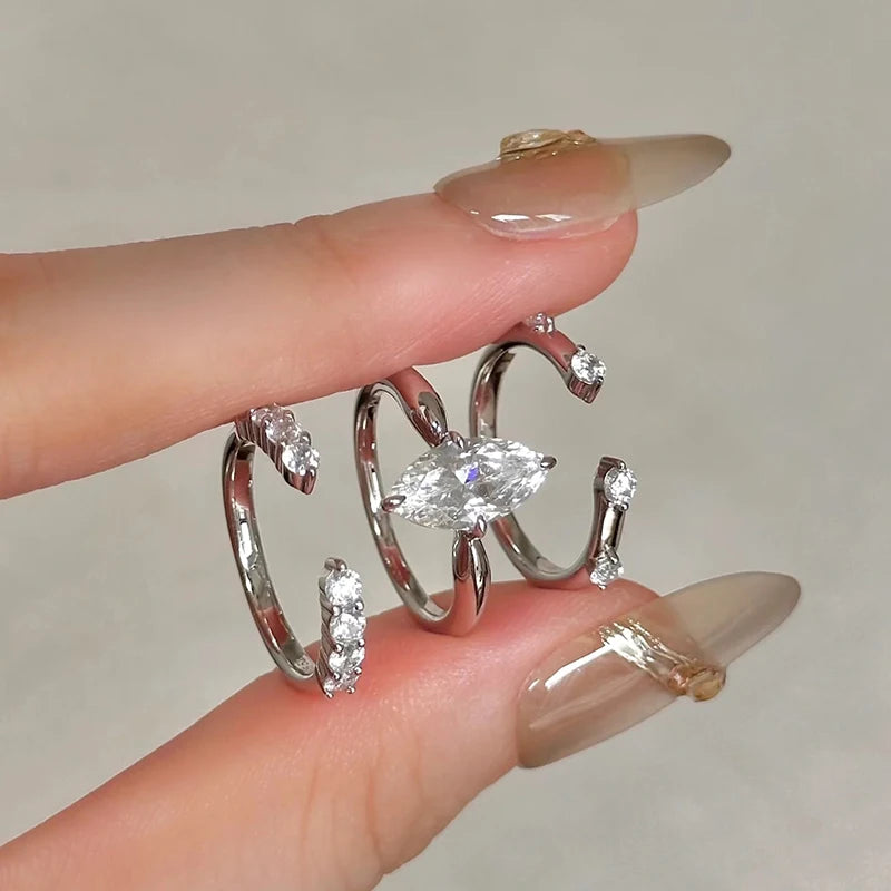 The Marquise Moissanite Stacker Set