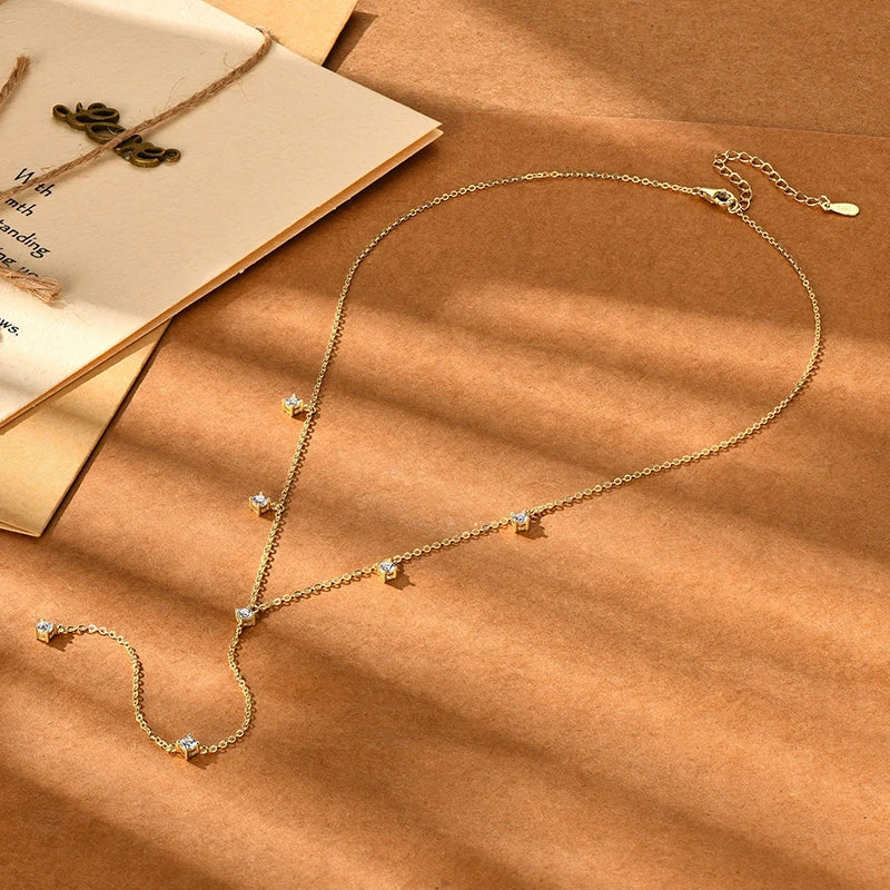 "Valentina" Moissanite Lariat Necklace