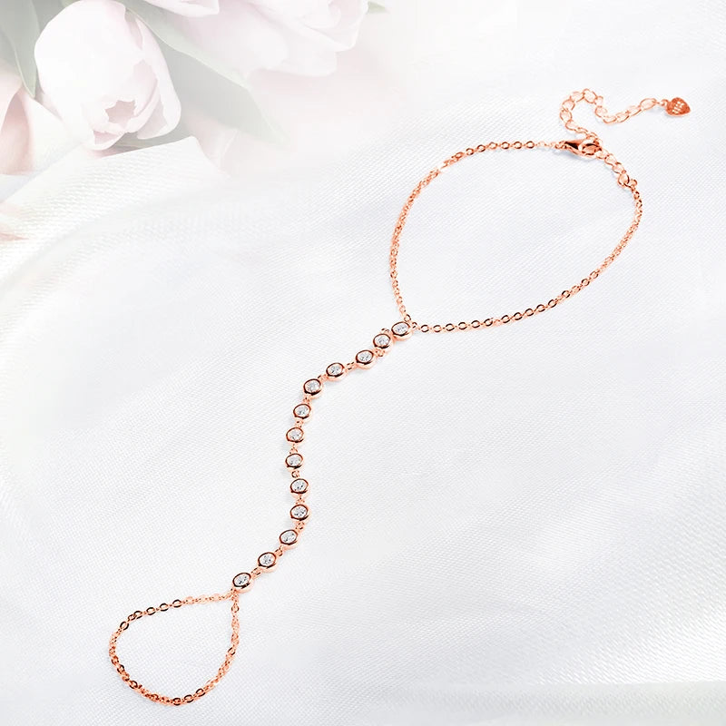 "Romy" Moissanite Hand Bracelet