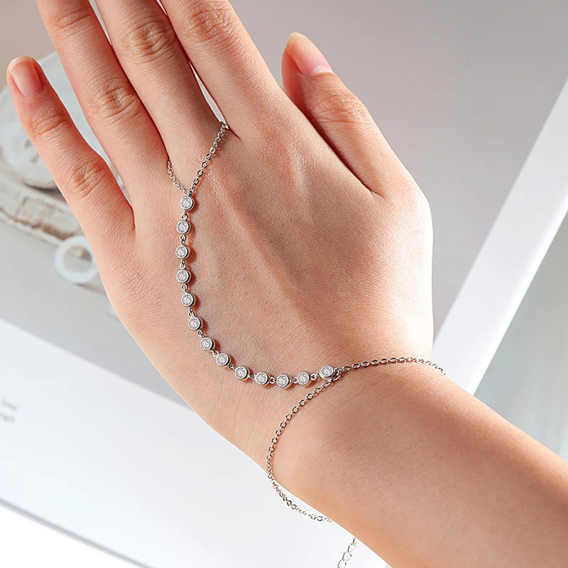 "Romy" Moissanite Hand Bracelet