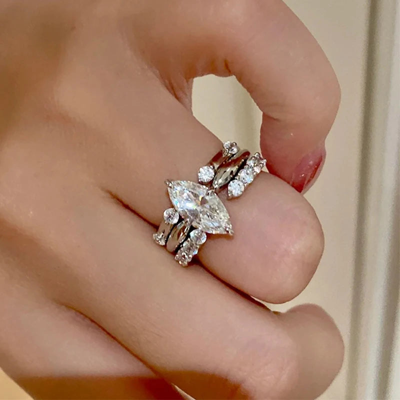 The Marquise Moissanite Stacker Set