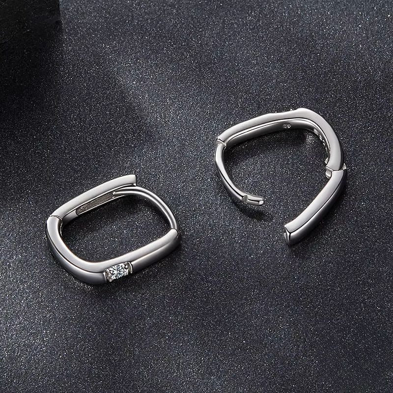 "Sharon" Moissanite Huggie Hoop Earrings