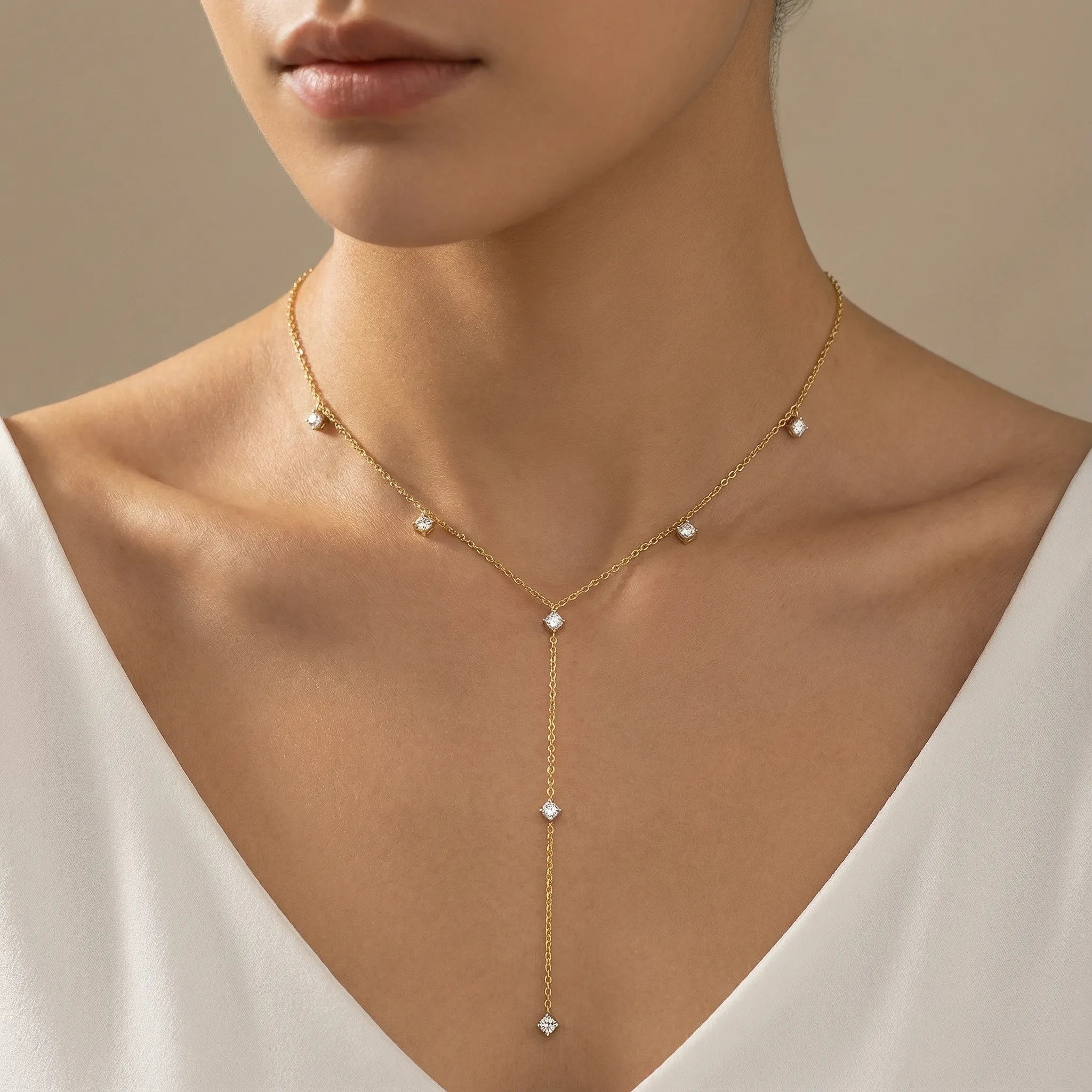 "Valentina" Moissanite Lariat Necklace