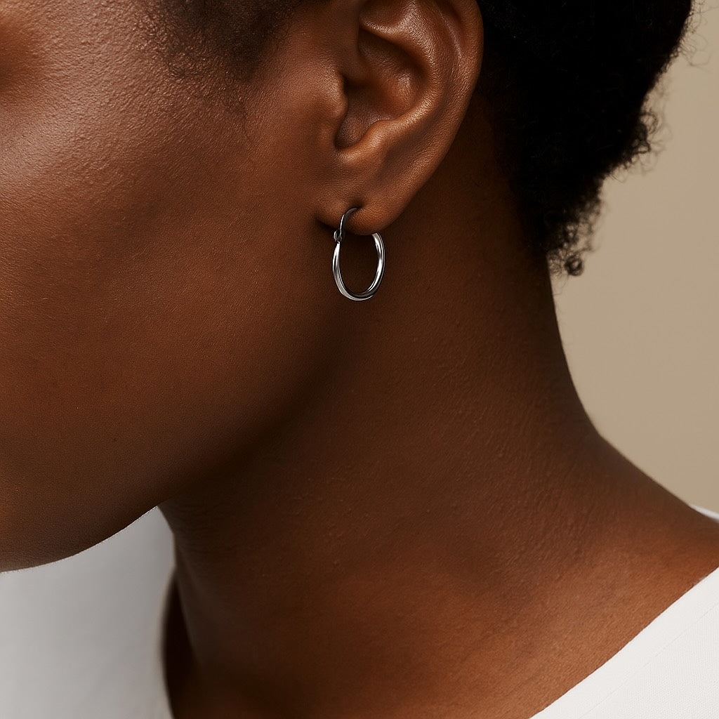 Small Fine Hoop Earrings 14k Gold