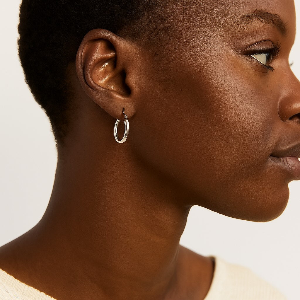 Small Fine Hoop Earrings 14k Gold