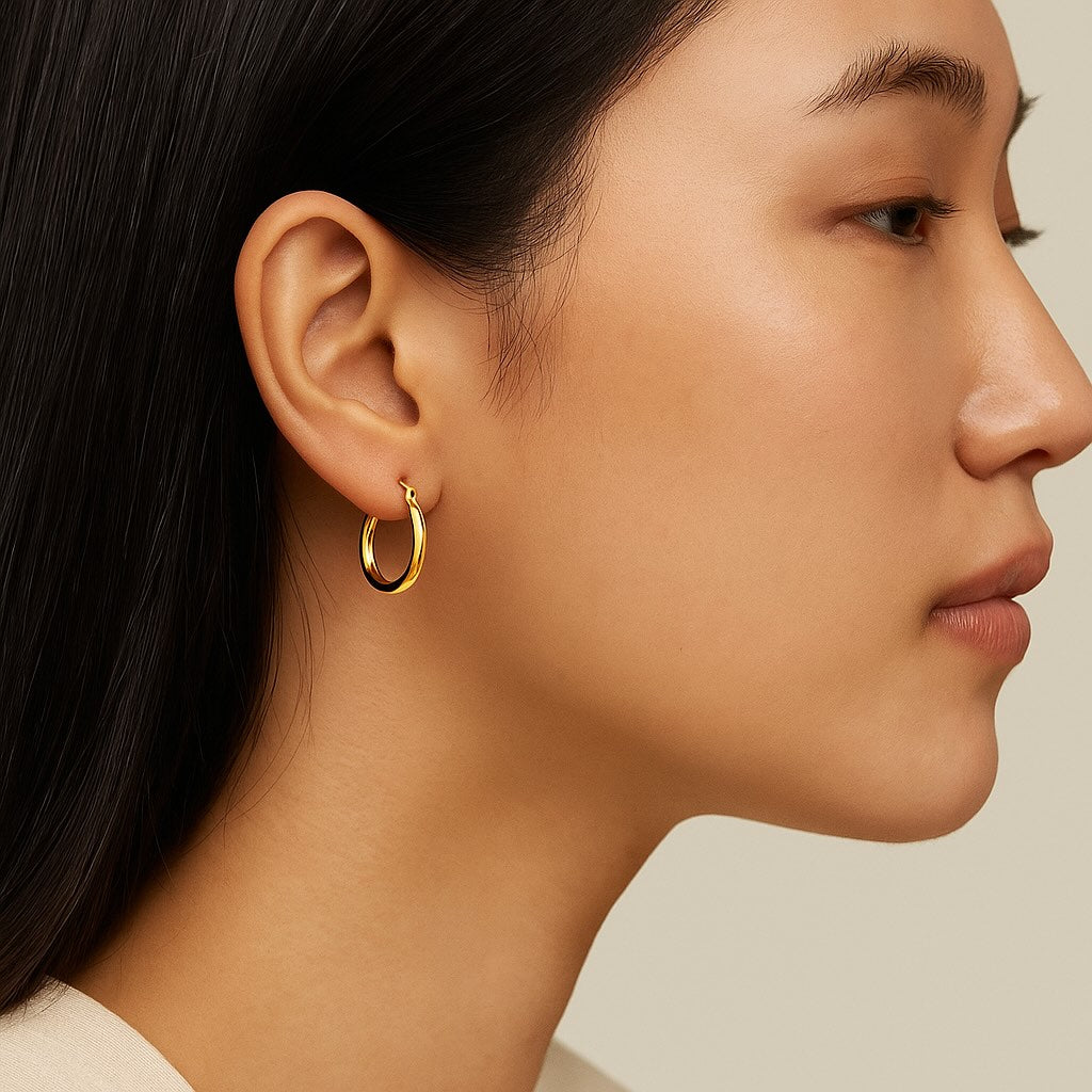 Small Fine Hoop Earrings 14k Gold