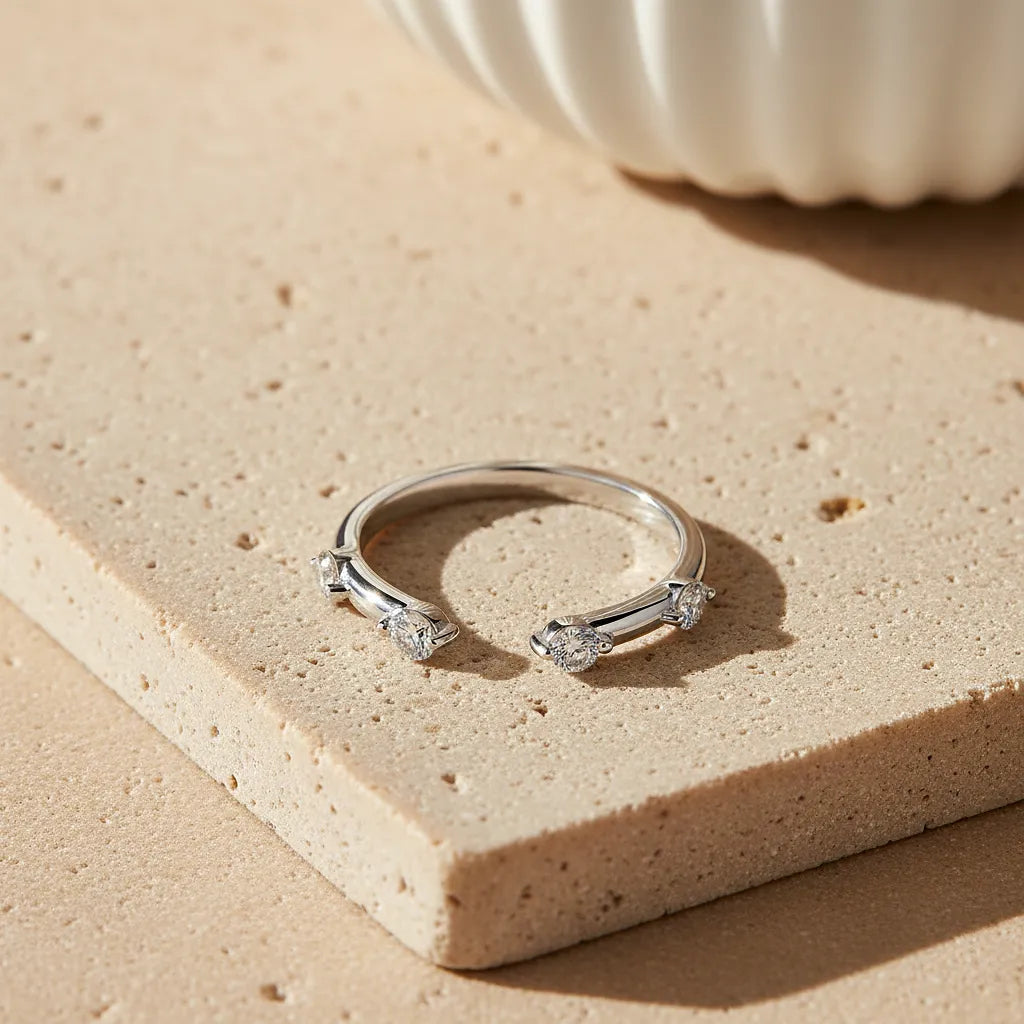 "Ilse" Moissanite Stacker Ring